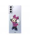 Funda para Samsung Galaxy S21 Plus Oficial de Disney Minnie Rosa - Clásicos Disney