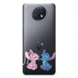 Funda para Xiaomi Redmi Note 9T Oficial de Disney Angel & Stitch Beso - Lilo & Stitch