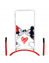 Coque Cordon Transparente pour iPhone 7 Officielle de Disney Mickey et Minnie Bisou - Classiques Disney