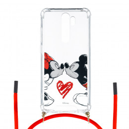 Funda Colgante Transparente para Xiaomi Redmi Note 8 Pro Oficial de Disney Mickey y Minnie Beso - Clásicos Disney