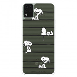 Funda para LG K42 Oficial de Peanuts Snoopy rayas - Snoopy
