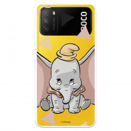 Funda para Xiaomi Poco M3 Oficial de Disney Dumbo Silueta Transparente - Dumbo