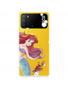 Funda para Xiaomi Poco M3 Oficial de Disney Ariel y Sebastián Burbujas - La Sirenita