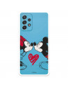 Funda para Samsung Galaxy A52 5G Oficial de Disney Mickey y Minnie Beso - Clásicos Disney