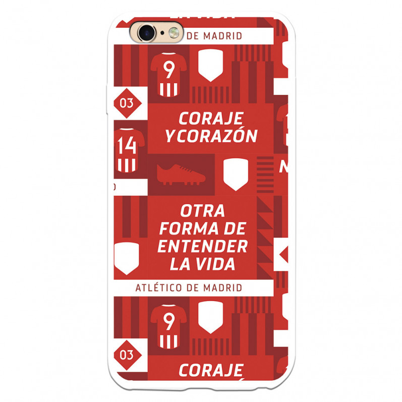 Coque pour iPhone 6S Plus de l'Atlético de Madrid "Coraje et Coeur"" - Licence Officielle de l'Atlético de Madrid"