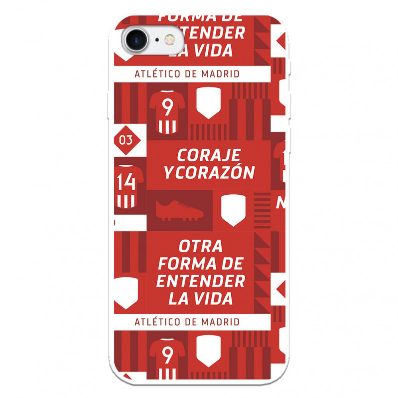Coque pour iPhone 8 de l'Atlético de Madrid "Coraje et Coeur"" - Licence Officielle de l'Atlético de Madrid"