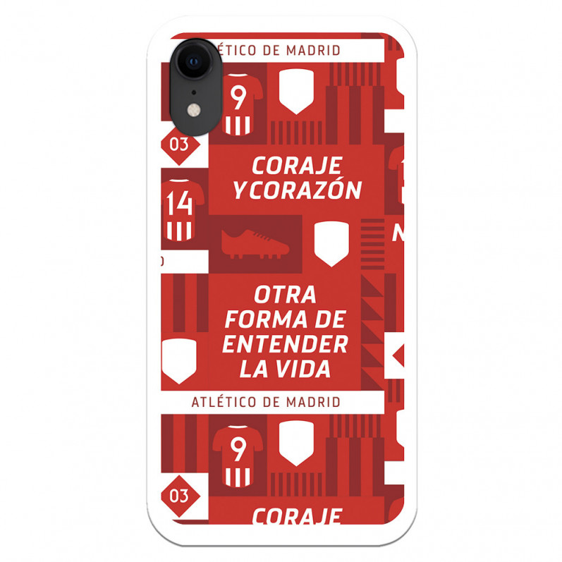 Coque pour iPhone XR de l'Atlético de Madrid "Coraje et Coeur"" - Licence Officielle de l'Atlético de Madrid"