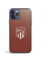 Coque pour iPhone 12 Pro Max de l'Atlético de Madrid Écusson Argenté Fond - Licence Officielle de l'Atlético de Madrid