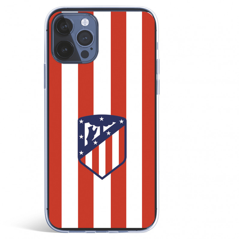 Coque pour iPhone 12 Pro Max de l'Atlético de Madrid Écusson Rouge et Blanc - Licence Officielle de l'Atlético de Madrid
