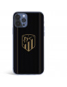 Coque pour iPhone 12 Pro Max de l'Atlético de Madrid Écusson Doré Fond Noir - Licence Officielle de l'Atlético de Madrid