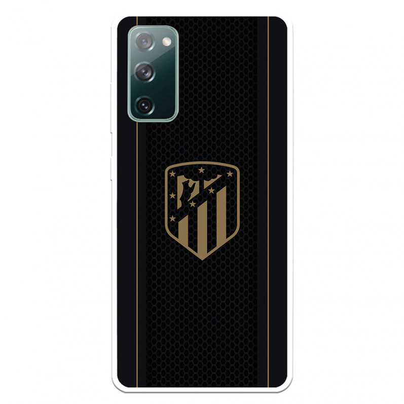 Coque pour Samsung Galaxy S20 FE de l'Atlético de Madrid Écusson Doré Fond Noir - Licence Officielle de l'Atlético de Madrid