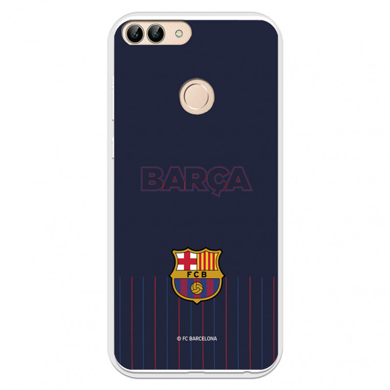 Coque pour Huawei P Smart du FC Barcelone Barsa Fond Bleu - Licence Officielle du FC Barcelone