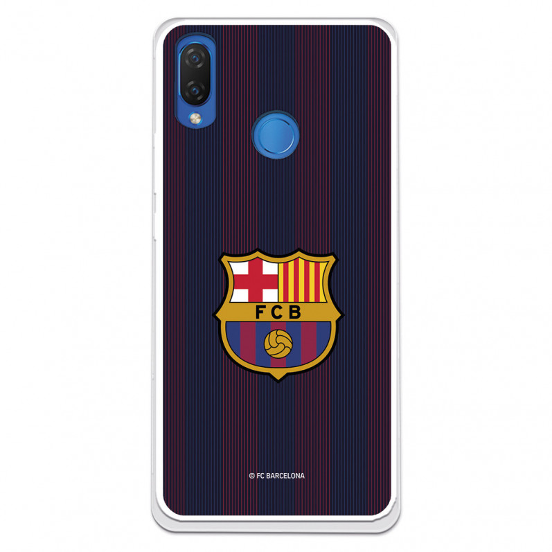 Coque pour Huawei P Smart Plus du FC Barcelone Lignes Blaugrana - Licence Officielle du FC Barcelone