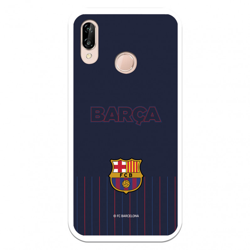 Coque pour Huawei P20 Lite du FC Barcelone Barsa Fond Bleu - Licence Officielle du FC Barcelone