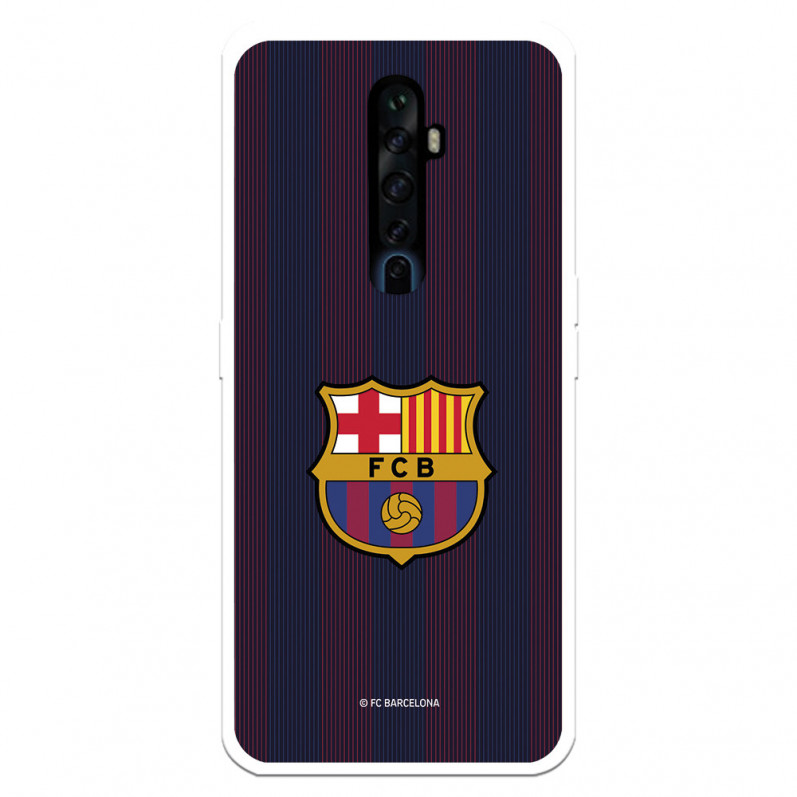Coque pour Oppo Reno 2Z du FC Barcelone Lignes Blaugrana - Licence Officielle du FC Barcelone