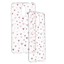 Funda Dibujo Corazones para Alcatel 1X 2019