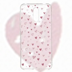 Funda Dibujo Corazones para Alcatel 1X 2019