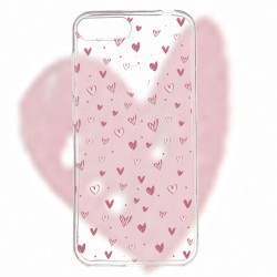 Funda Dibujo Corazones para Alcatel 1S 2019