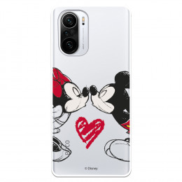 Funda para Xiaomi Poco F3 Oficial de Disney Mickey y Minnie Beso - Clásicos Disney