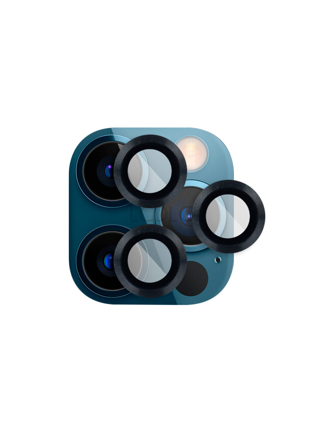 Protège-Caméra pour iPhone 12 Pro Format Bague Couleur Noir