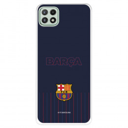 Funda para Samsung Galaxy A22 5G del Barcelona Barsa Fondo Azul - Licencia Oficial FC Barcelona