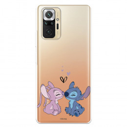 Funda para Xiaomi Redmi Note 10 Pro Oficial de Disney Angel & Stitch Beso - Lilo & Stitch