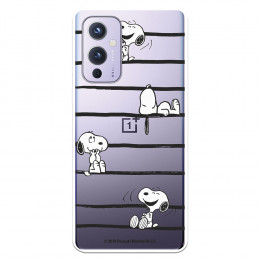 Funda para OnePlus 9 Oficial de Peanuts Snoopy rayas - Snoopy