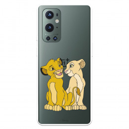Funda para OnePlus 9 Pro Oficial de Disney Simba y Nala Silueta - El Rey León