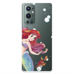 Funda para OnePlus 9 Pro Oficial de Disney Ariel y Sebastián Burbujas - La Sirenita