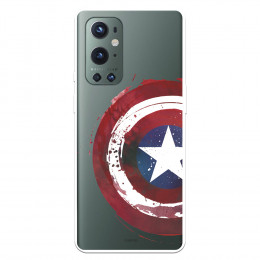 Funda para OnePlus 9 Pro Oficial de Marvel Capitán América Escudo Transparente - Marvel