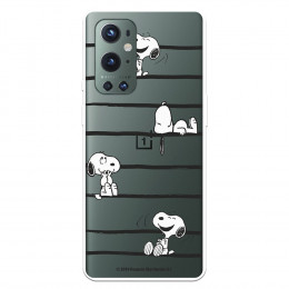 Funda para OnePlus 9 Pro Oficial de Peanuts Snoopy rayas - Snoopy