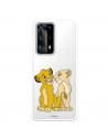 Funda para Huawei P40 Pro Plus Oficial de Disney Simba y Nala Silueta - El Rey León