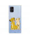 Funda para Samsung Galaxy A71 5G Oficial de Disney Simba y Nala Silueta - El Rey León
