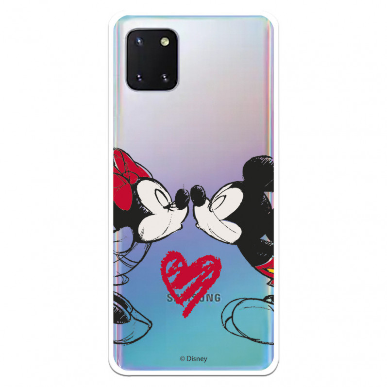 Coque pour Samsung Galaxy A81 Officielle de Disney Mickey et Minnie Bisou - Classiques Disney